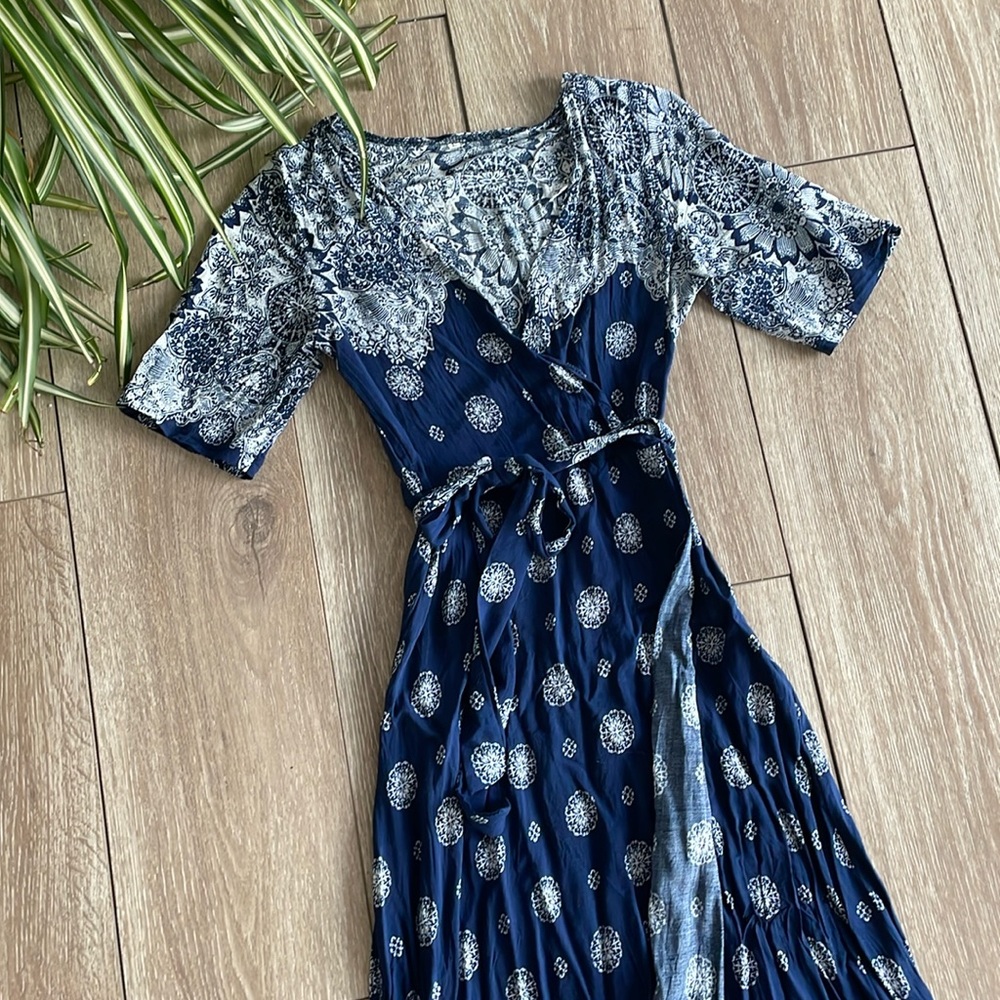 Beautiful blue wrap dress